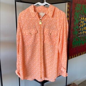MICHAEL Michael Kors Orange Casual Button Down Shirt